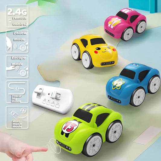 Smart Mini RC Car - 2.4GHz Remote Control with Induction Sensor & Follow Mode