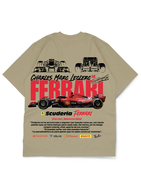 Premium Oversize Drop Shoulder Tee – Ferrari Racing Graphic