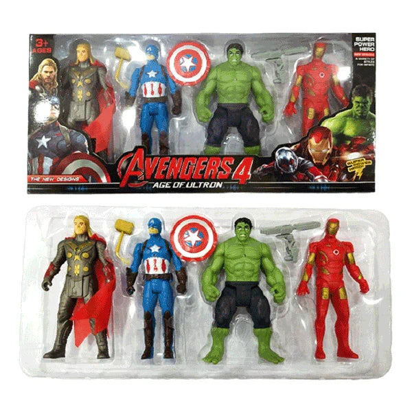Action Figure Set 4-Pack - Superhero Team Collection for Kids