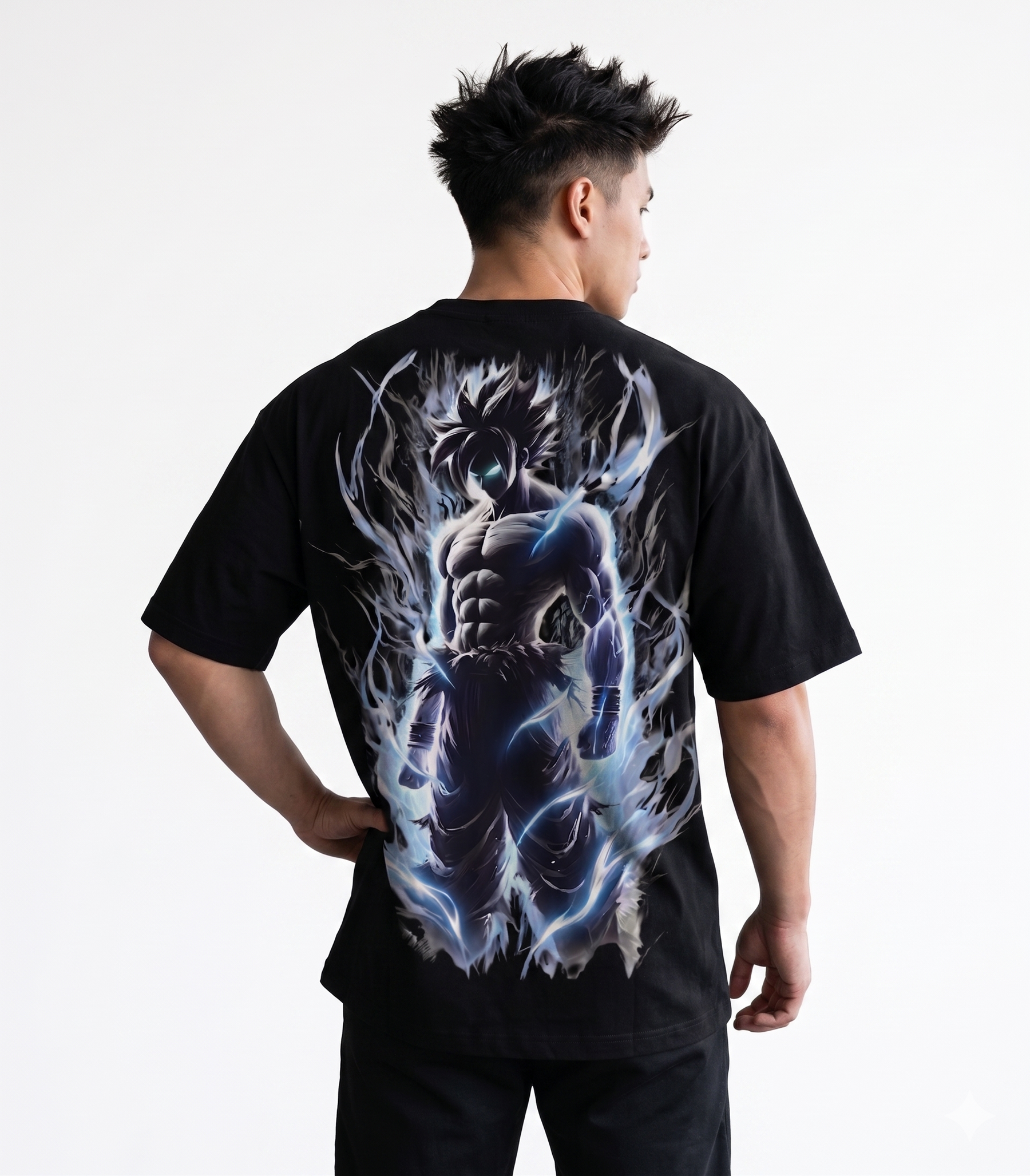 Premium Oversized Anime T-Shirt - Ultra Instinct Goku Graphics