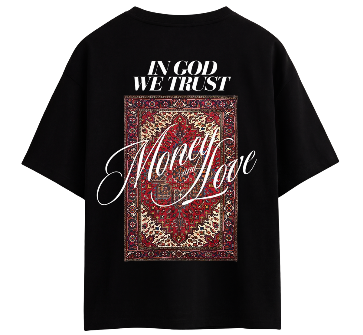 In God We Trust' Persian Graphic Oversized T-Shirt By Zilzy