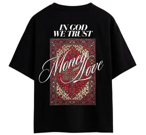 In God We Trust' Persian Graphic Oversized T-Shirt
