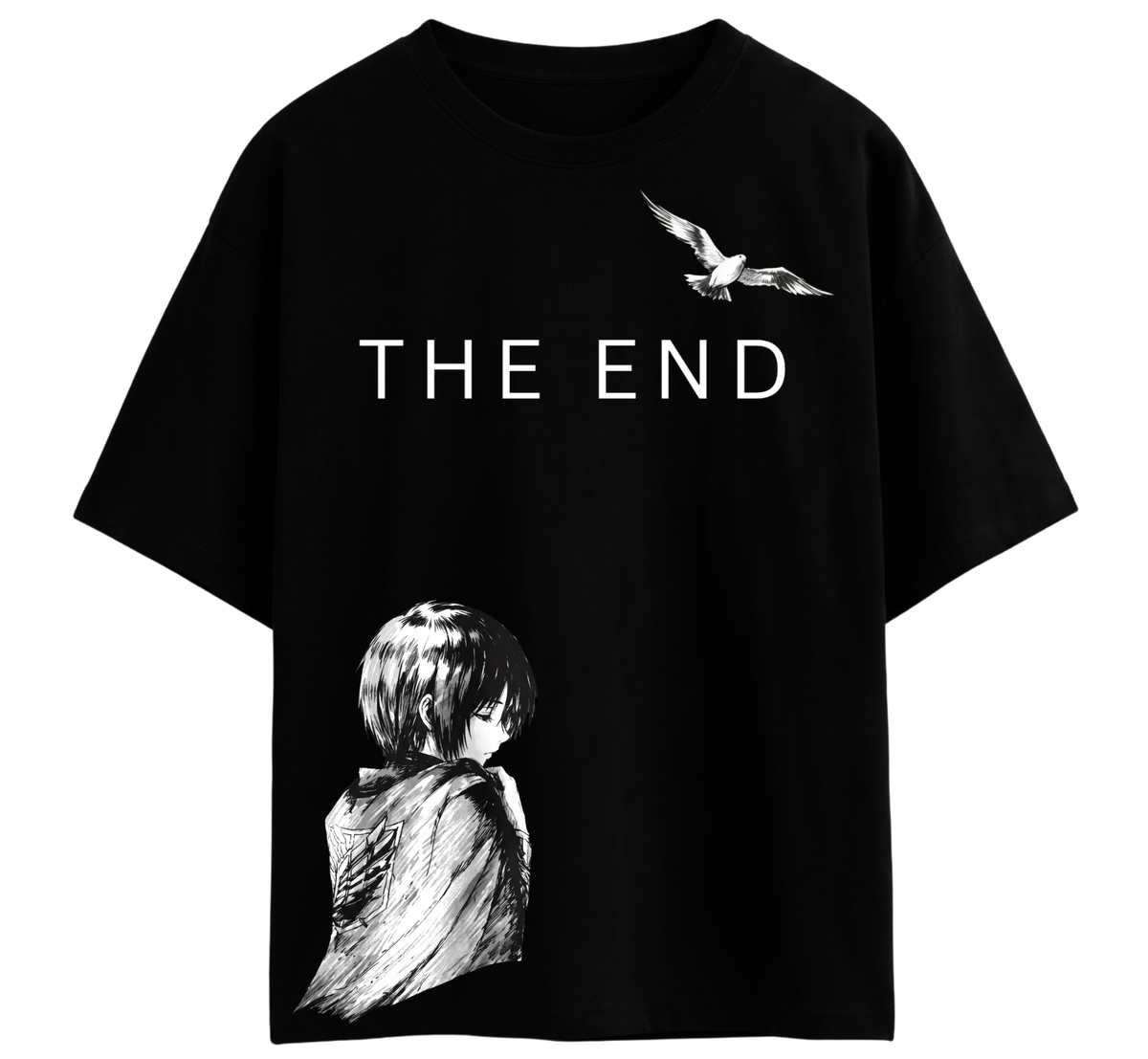 Eren & Mikasa 'The End' Oversized Anime T-Shirt  By Zilzy
