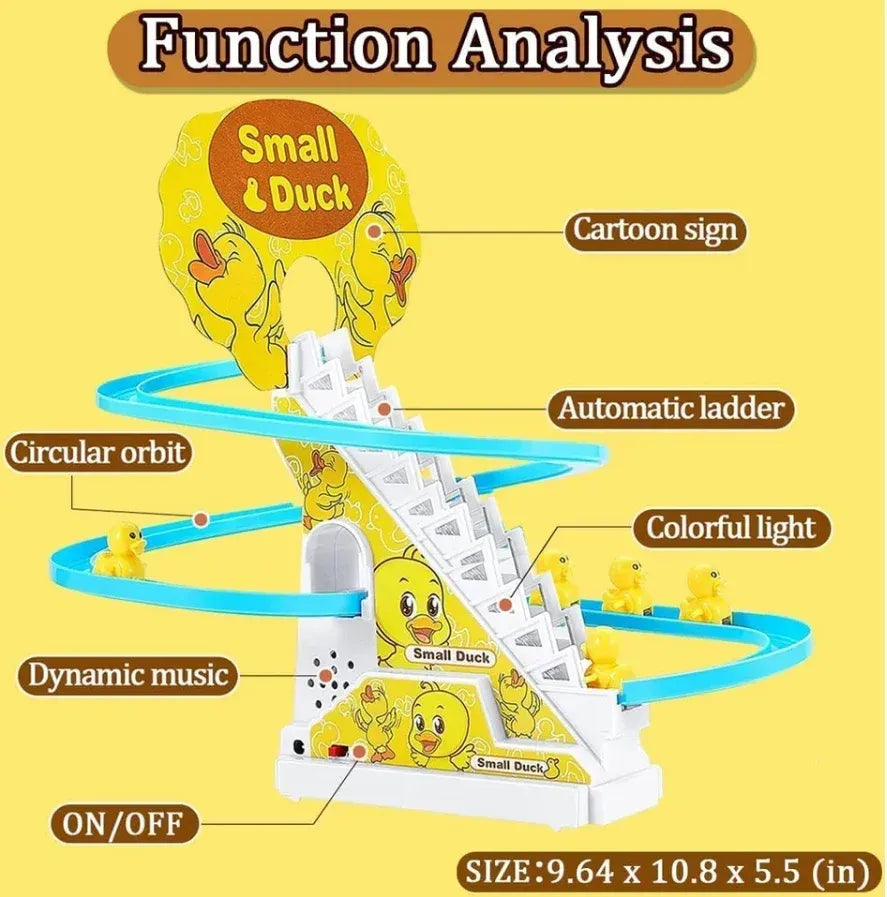 Baby Duck Climbing Stairs Toy with Lights and Music
